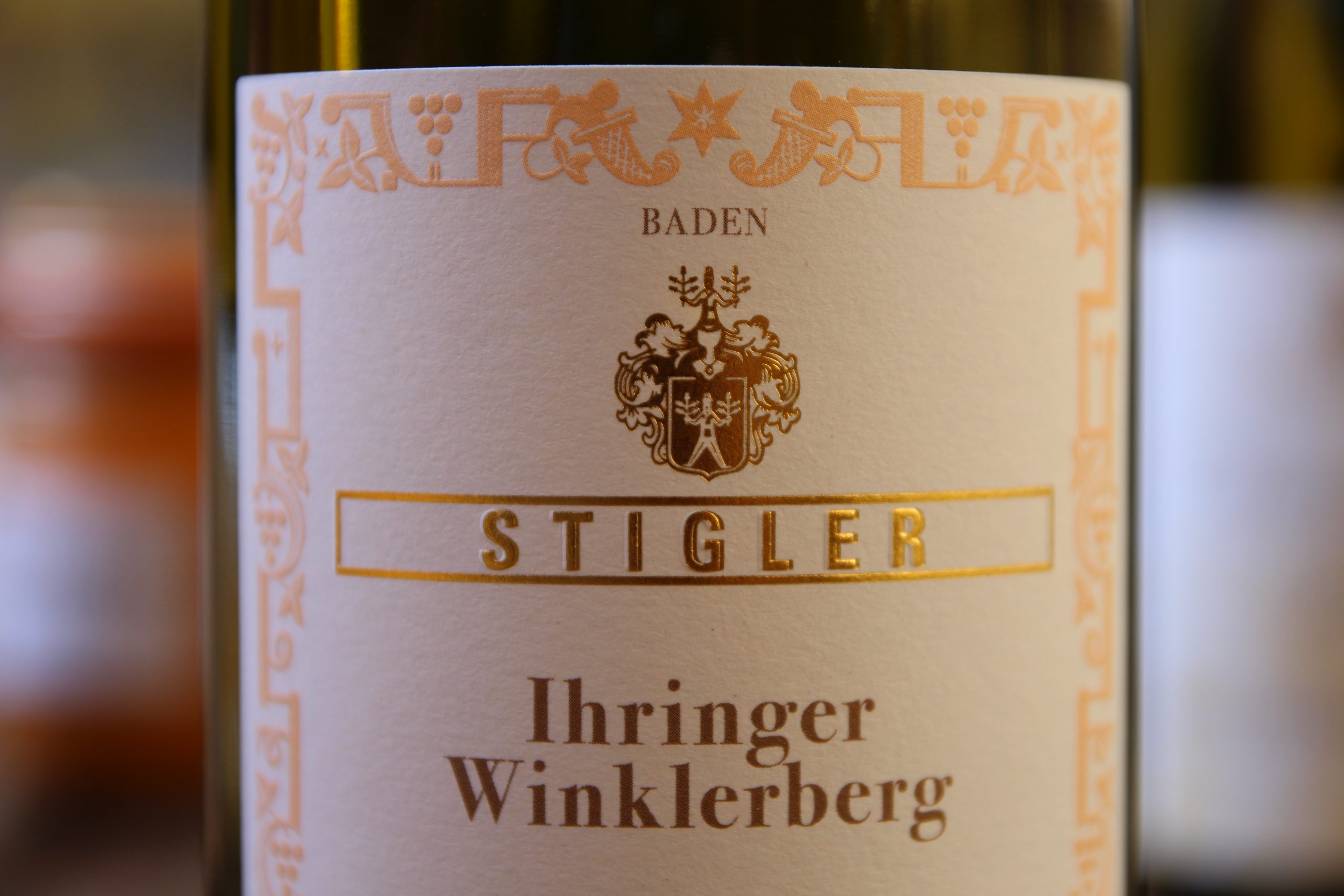 Flasche mit Etikett Ihringer Winklerberg